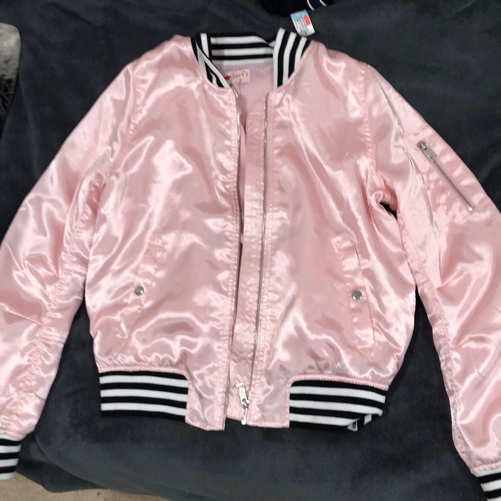 Pink satin bomber jacket - Picture 1 of 2